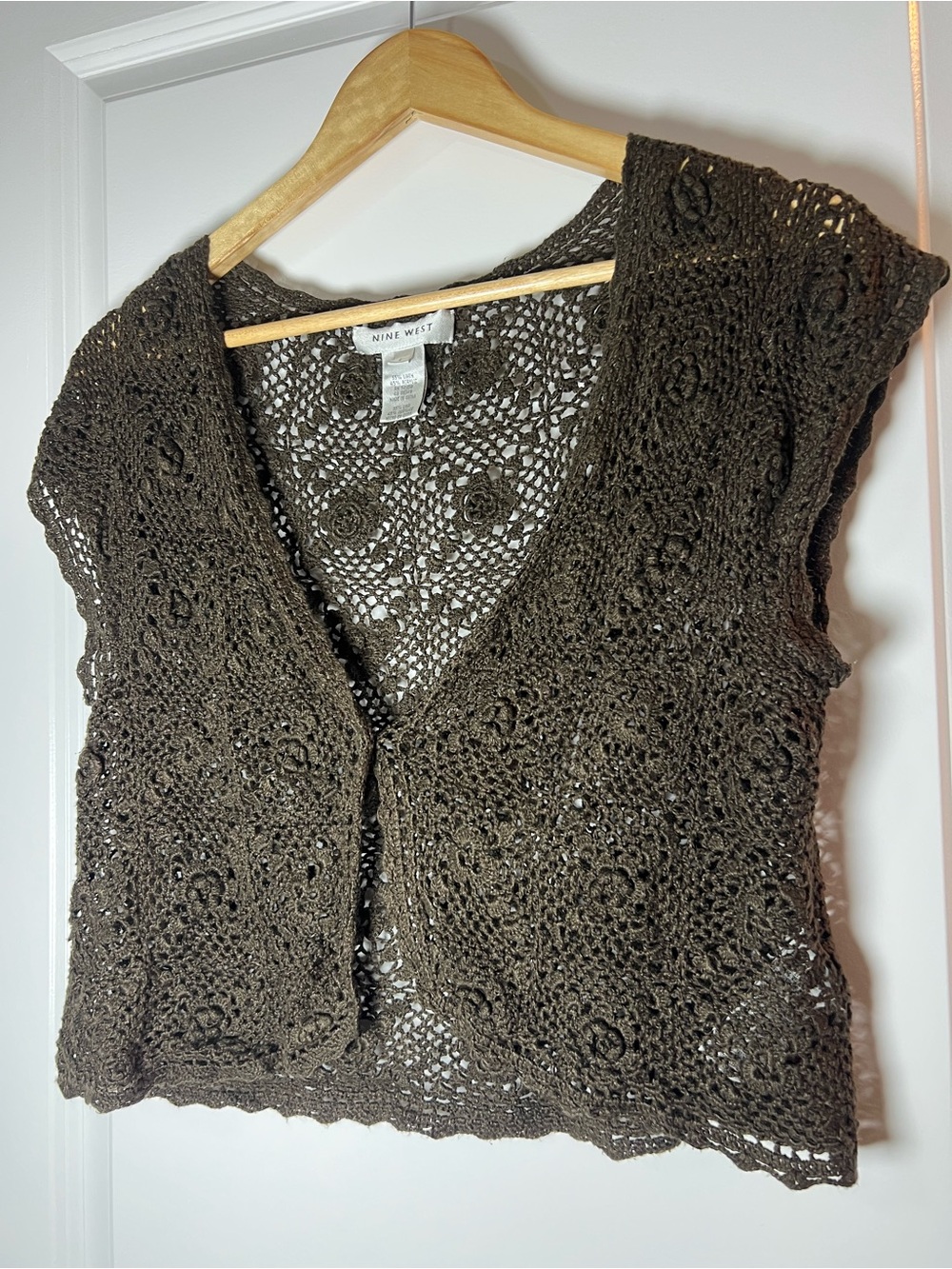 [Nine West] Brown Crochet Vest